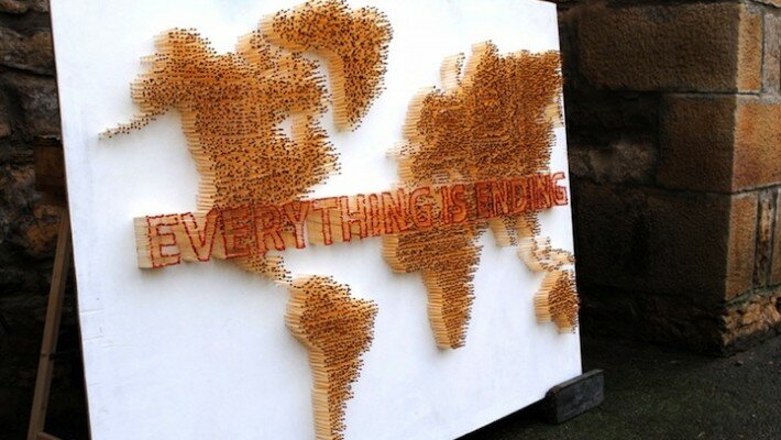 peta dunia dari korek api